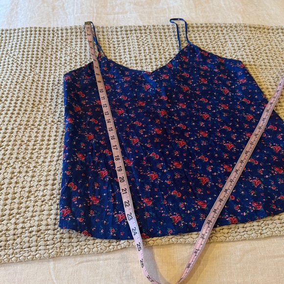 Vintage Blue & Pink Floral Tank Top sz M EUC - Picture 6 of 6